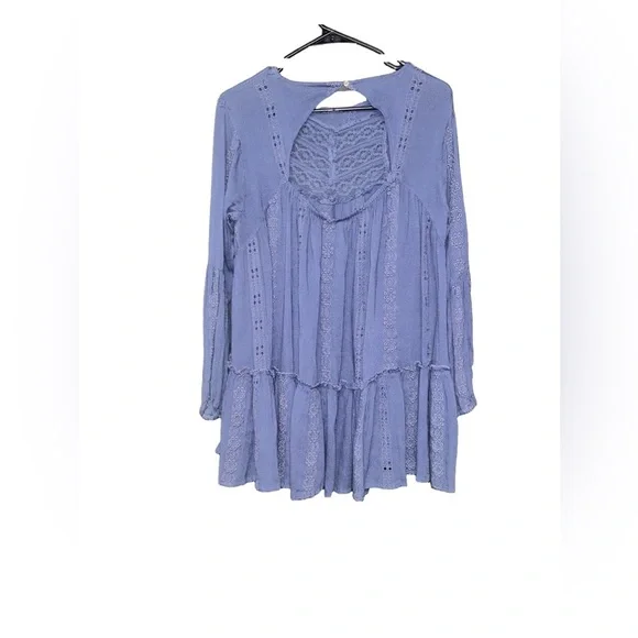 Free People Kiss Kiss Embroidered Lace Tunic Dress Size XS - Picture 3 of 8